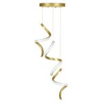 لوستر مدرن ال ای دی سه شعله طلایی مات