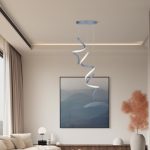 لوستر مدرن سه شعله طوسی با رنگ نور مهتابی