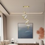 لوستر ال ای دی سه شعله طلایی