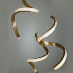 لوستر مدرن سه شعله طلایی