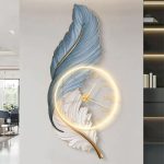 ساعت دیواری چراغ دار پر آبی روشن