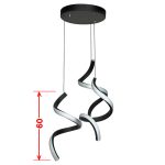 ابعاد لوستر ال ای دی سه شعله مشکی