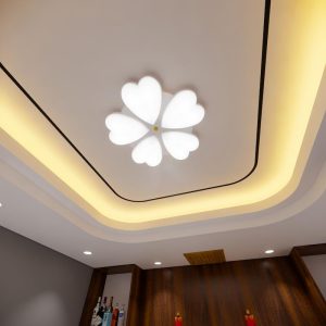 لوستر سقفی مدرن 5 شعله مدل قلب با رنگ نور مهتابی