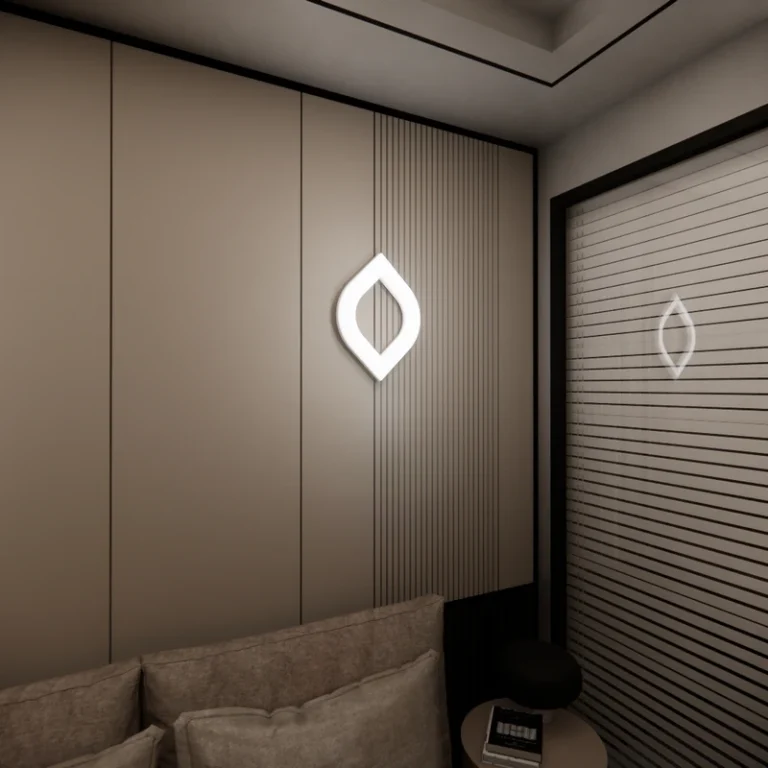 چراغ دیواری مدرن طرح لوزی با رنگ نور مهتابی