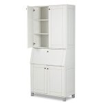 میز تحریر کتابخانه دار سفید