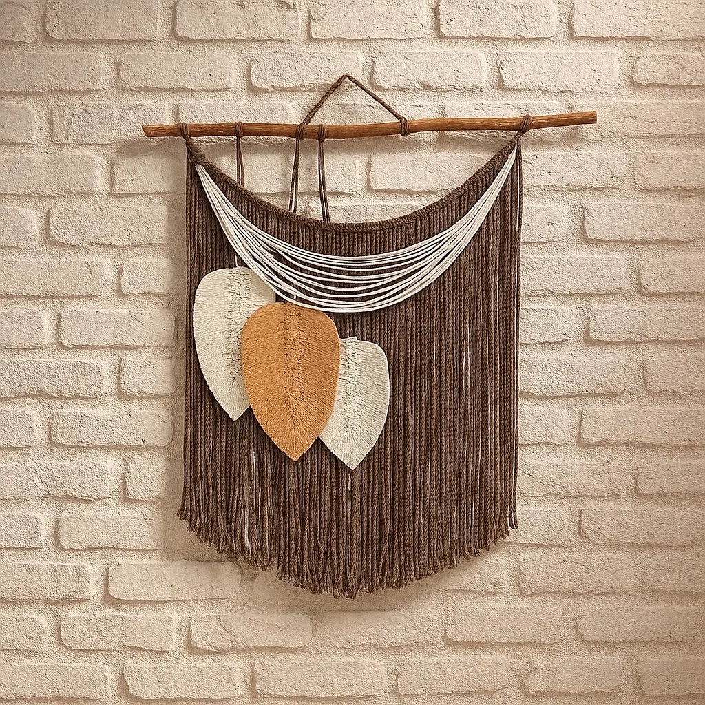 دیوارکوب مکرومه شانلی برگ دار