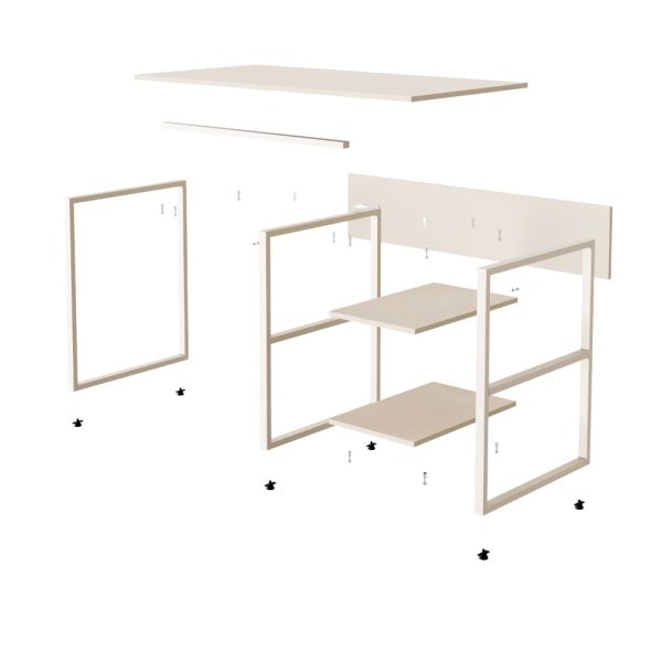 میز تحریر با کتابخانه کوچک