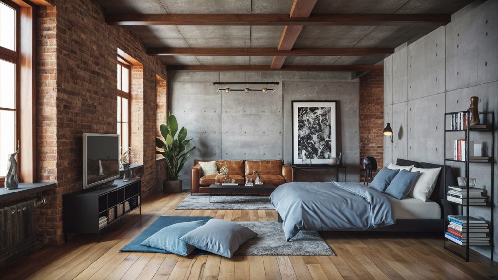 اتاق خواب سبک صنعتی